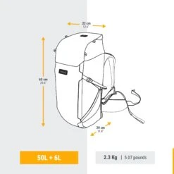 WOMEN’S TRAVEL TREKKING BACKPACK TRAVEL 900 50+6 L WITH SUITCASE OPENING -Camping Promotion Shop k00098c9abe81ff0b556ccc914d17294b 1