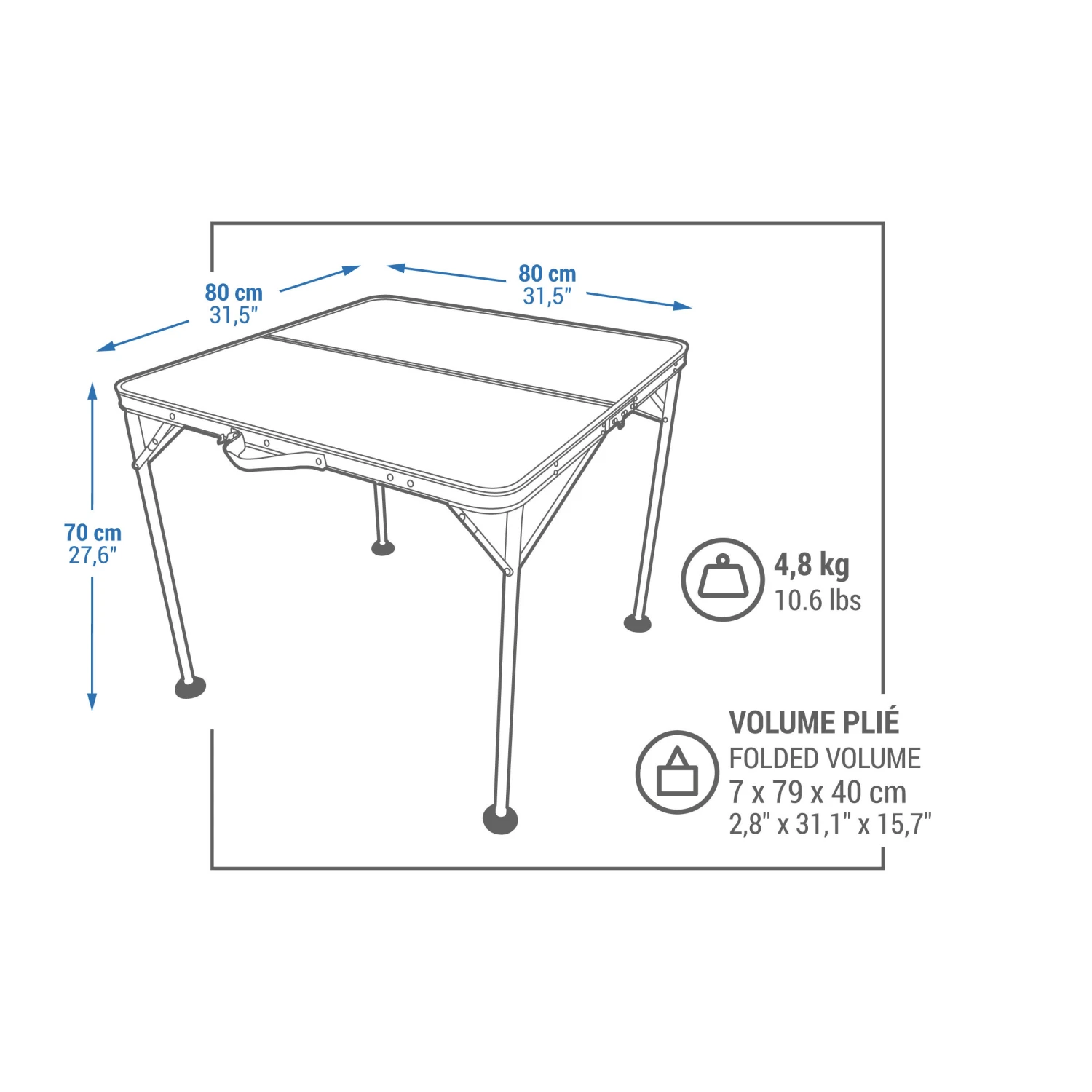 Quechua FOLDING CAMPING TABLE - 4 PEOPLE 4 Quechua FOLDING CAMPING TABLE - 4 PEOPLE - Image 2