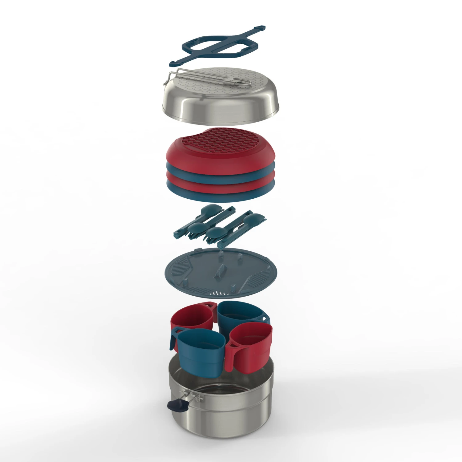 Quechua Stainless Steel Camping Cook Set 3 Quechua Stainless Steel Camping Cook Set