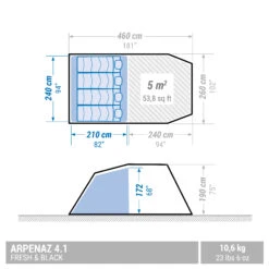Quechua 4 Man Blackout Tent With Poles 23 Quechua 4 Man Blackout Tent With Poles -Camping Promotion Shop k5a2746e351b4ff5dbe6ae5a79b707036