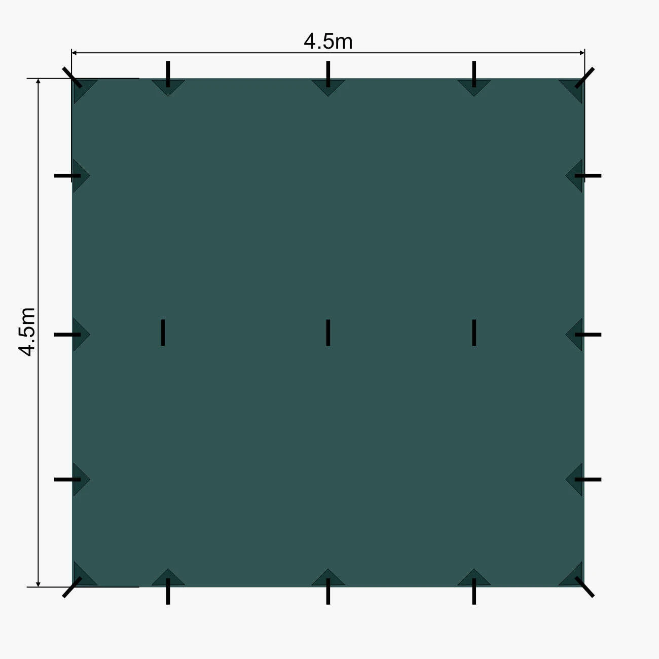 Lomo 4.5m X 4.5m Bushcraft Tarp 5 Lomo 4.5m X 4.5m Bushcraft Tarp - Image 3