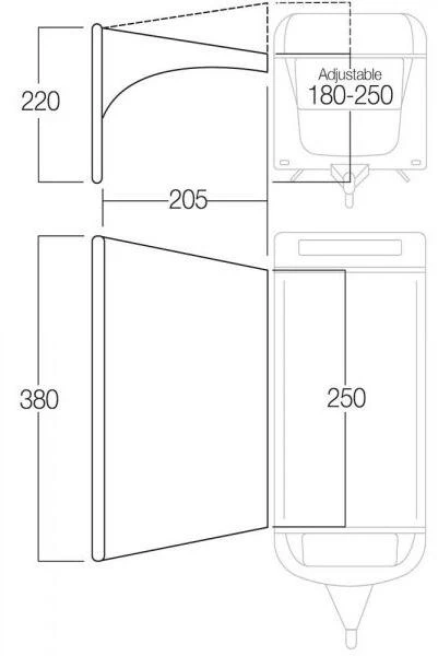 Vango AirBeam Sky Canopy For Caravan & Motorhomes 2.5M - Fixed Awning 4 Vango AirBeam Sky Canopy For Caravan & Motorhomes 2.5M - Fixed Awning - Image 2