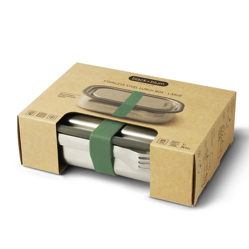 Black+Blum Stainless Steel Lunch Box Olive 7 Black+Blum Stainless Steel Lunch Box Olive - Image 5